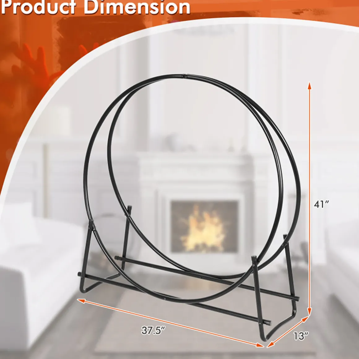 40'' Log Hoop Firewood Storage Rack
