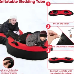 80'' 2-Person Heavy-Duty Inflatable Snow Sled