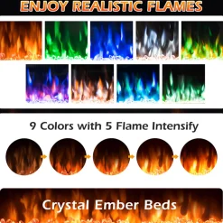 36'' Recessed/Wall-Mounted Electric Fireplace