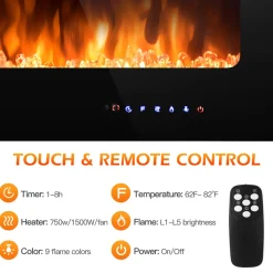 36'' Recessed/Wall-Mounted Electric Fireplace