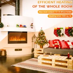 36'' Recessed/Wall-Mounted Electric Fireplace