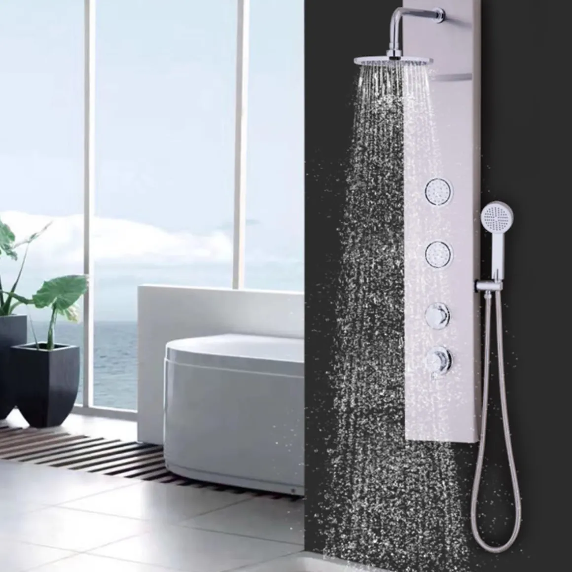 47'' Stainless Steel Massage Jet Shower Panel