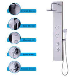 47'' Stainless Steel Massage Jet Shower Panel