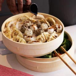 12'' 2-Tier Bamboo Steamer Baskets
