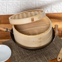 12'' 2-Tier Bamboo Steamer Baskets