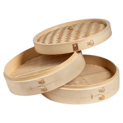 12'' 2-Tier Bamboo Steamer Baskets