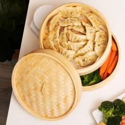 12'' 2-Tier Bamboo Steamer Baskets