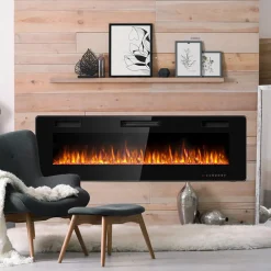 60'' Ultra-Thin Recessed/Wall-Mounted Electric Fireplace