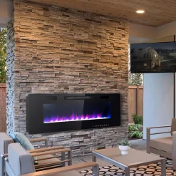 60'' Ultra-Thin Recessed/Wall-Mounted Electric Fireplace