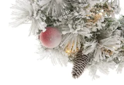 30'' White Flocked Cordless Pre-Lit Indoor/Outdoor Wreath